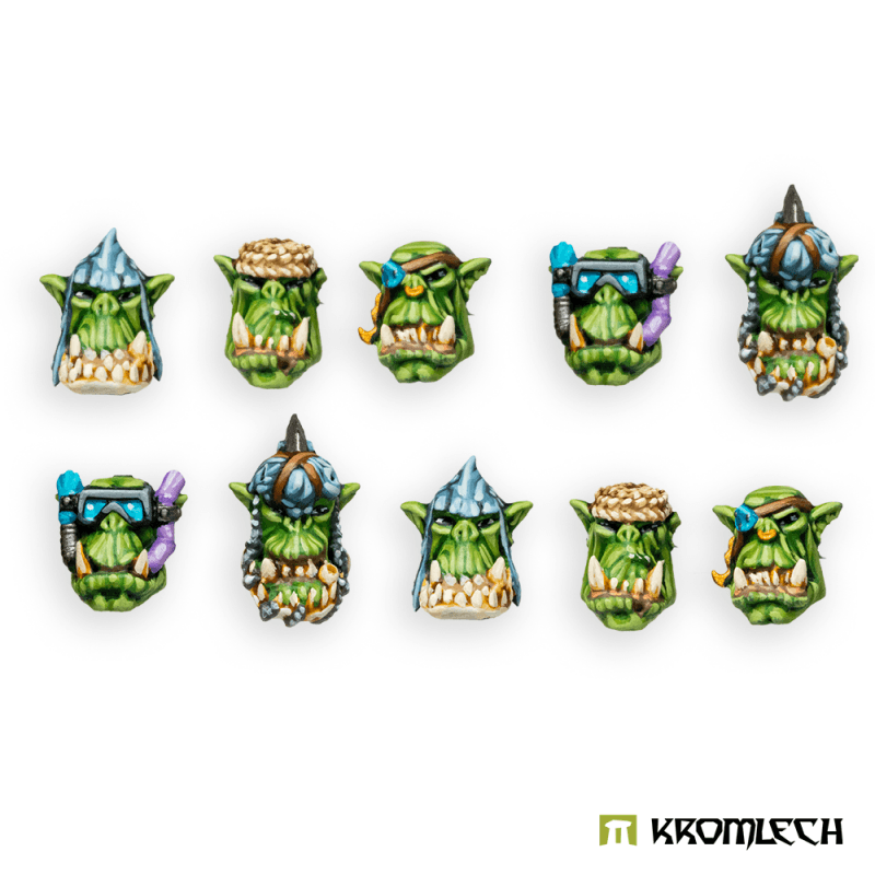 Kromlech Orc Storm Riderz Heads (10) KRCB325 - Hobby Heaven