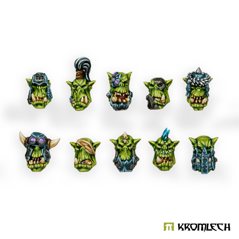 Kromlech Orc Wild Tribez Heads (10) KRCB316 - Hobby Heaven