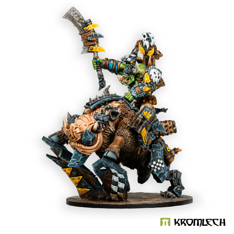 Kromlech Orc Wild Tribez Warchief on Cyboar (1) KRM205 - Hobby Heaven