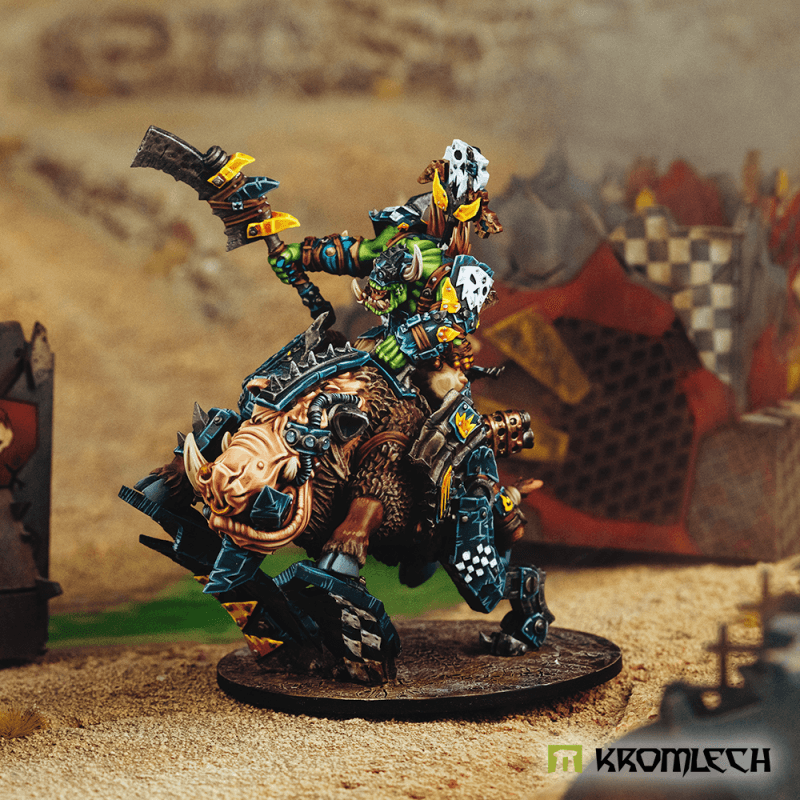 Kromlech Orc Wild Tribez Warchief on Cyboar (1) KRM205 - Hobby Heaven