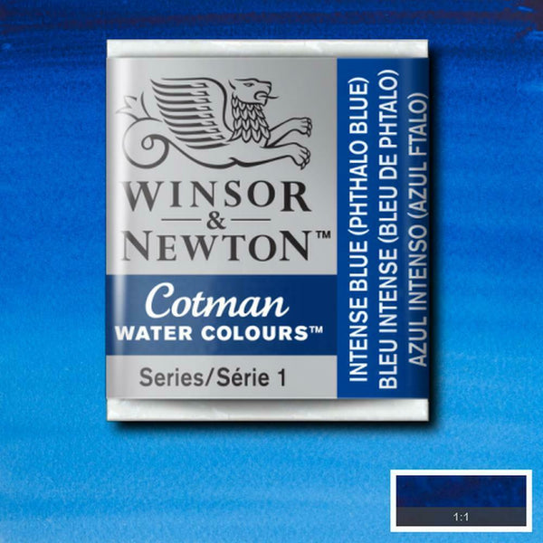 Winsor & Newton Half Pan Intense Blue Cotman Watercolour - Hobby Heaven