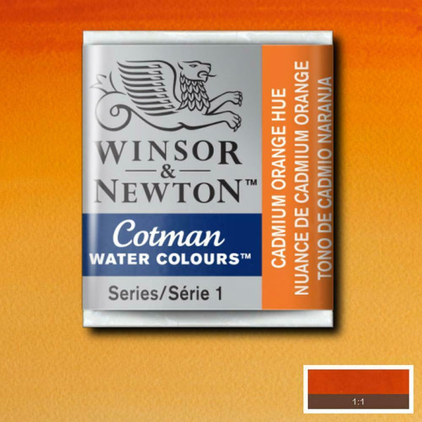 Winsor & Newton Half Pan Cadmium Orange Hue Cotman Watercolour - Hobby Heaven