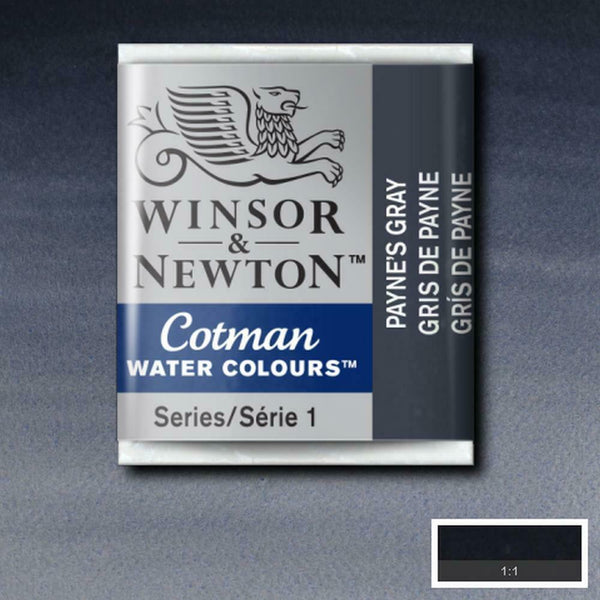 Winsor & Newton Half Pan Paynes Gray Cotman Watercolour - Hobby Heaven