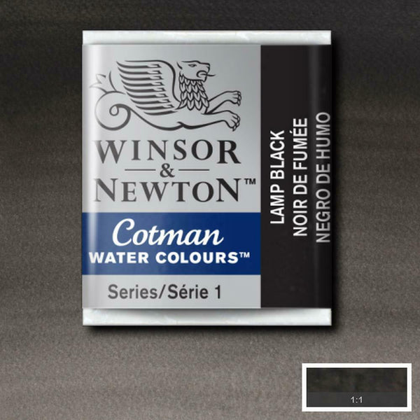 Winsor & Newton Half Pan Lamp Black Cotman Watercolour - Hobby Heaven