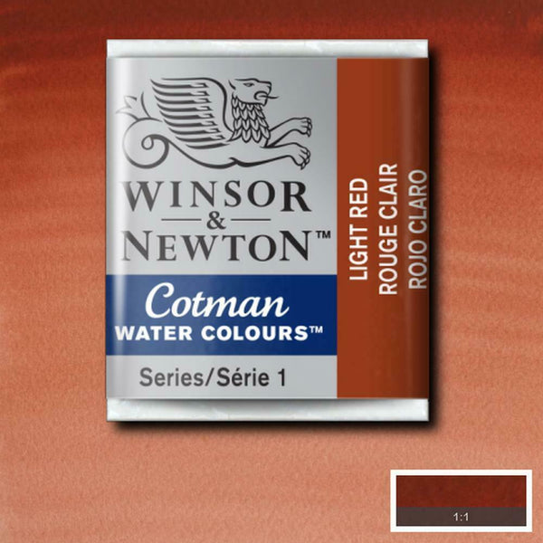 Winsor & Newton Half Pan Light Red Cotman Watercolour - Hobby Heaven