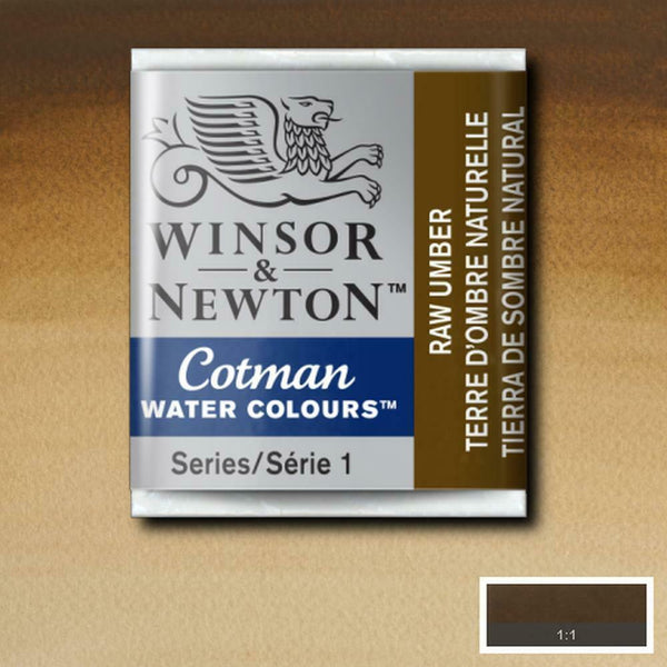 Winsor & Newton Half Pan Raw Umber Cotman Watercolour - Hobby Heaven