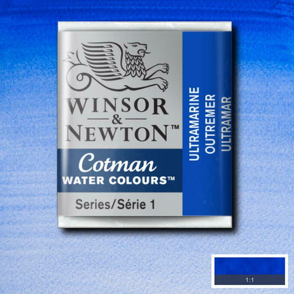Winsor & Newton Half Pan Ultramarine Cotman Watercolour - Hobby Heaven