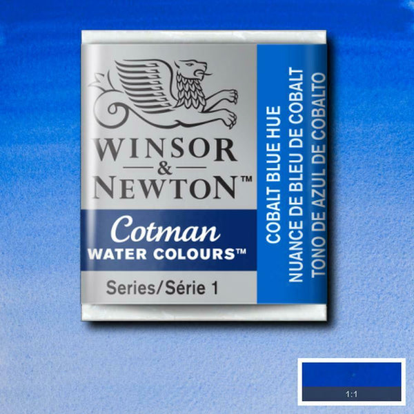 Winsor & Newton Half Pan Cobalt Light Blue Hue Cotman Watercolour - Hobby Heaven