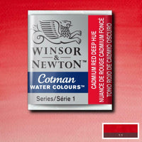 Winsor & Newton Half Pan Cadmium Red Deep Hue Cotman Watercolour - Hobby Heaven
