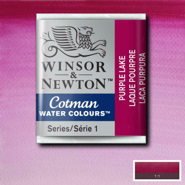 Winsor & Newton Half Pan Purple Lake Cotman Watercolour - Hobby Heaven