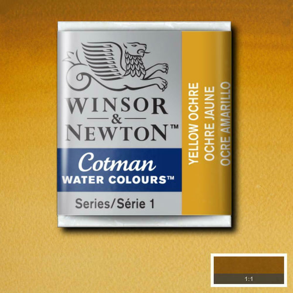 Winsor & Newton Half Pan Yellow Ochre Cotman Watercolour - Hobby Heaven