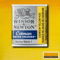 Winsor & Newton Half Pan Cadmium Yellow Hue Cotman Watercolour - Hobby Heaven
