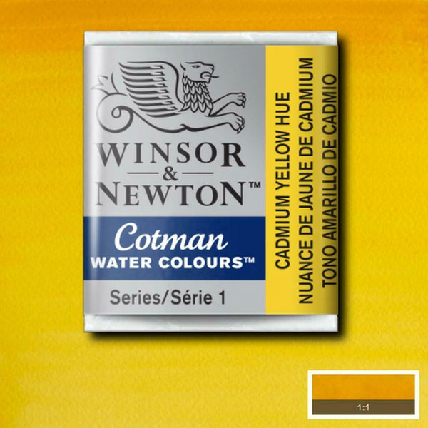 Winsor & Newton Half Pan Cadmium Yellow Hue Cotman Watercolour - Hobby Heaven