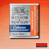 Winsor & Newton Half Pan Cadmium Red Pale Hue Cotman Watercolour - Hobby Heaven
