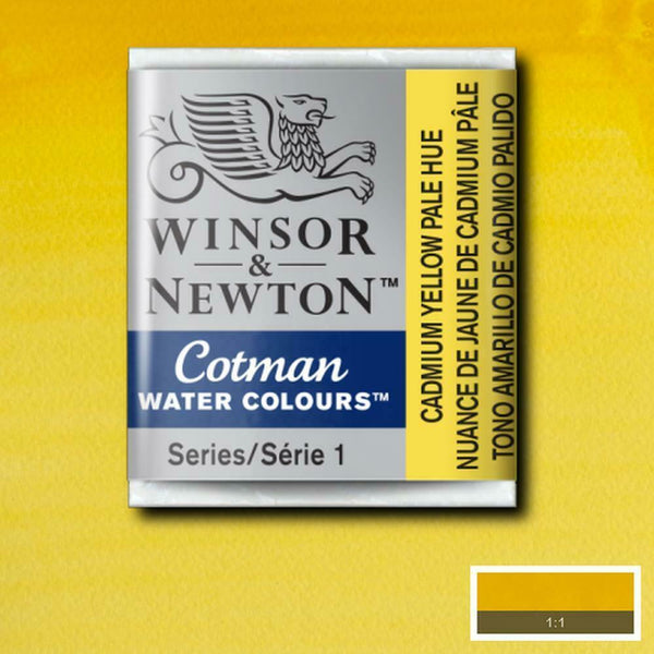Winsor & Newton Half Pan Cadmium Yellow Pale Hue Cotman Watercolour - Hobby Heaven