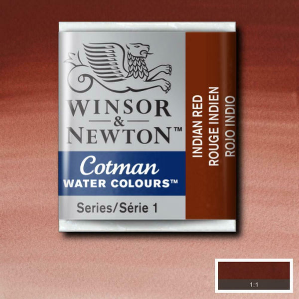 Winsor & Newton Half Pan Indian Red Cotman Watercolour - Hobby Heaven