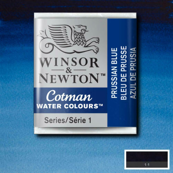 Winsor & Newton Half Pan Prussian Blue Cotman Watercolour - Hobby Heaven