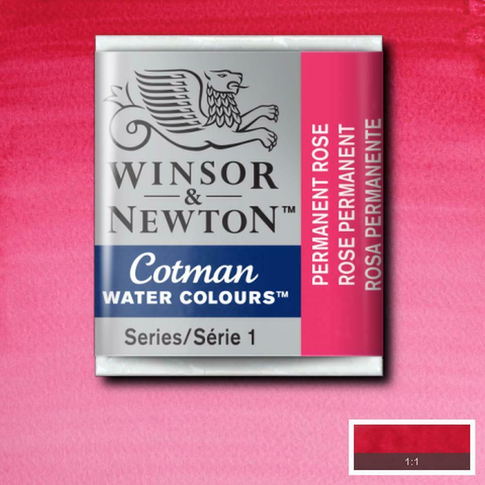 Winsor & Newton Half Pan Permament Rose Cotman Watercolour - Hobby Heaven