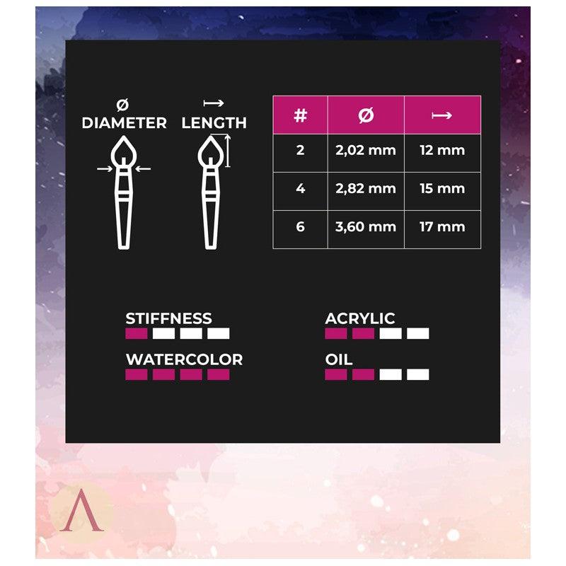 Scale75 Sceneries and Terrains I Gold Toray Synthetic Brush Set 4 pcs SBR-004 - Hobby Heaven