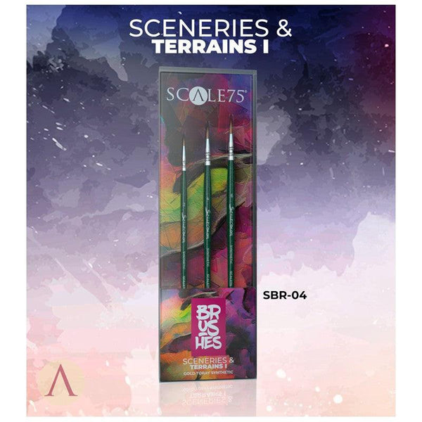 Scale75 Sceneries and Terrains I Gold Toray Synthetic Brush Set 4 pcs SBR-004 - Hobby Heaven