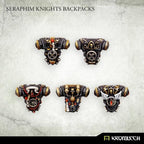 The five painted Seraphim Knights backpacks again, the same laid-out set as the opening frame