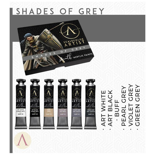 Scale75 Artists Shades of Grey Paint Set (6 Paints) - Hobby Heaven