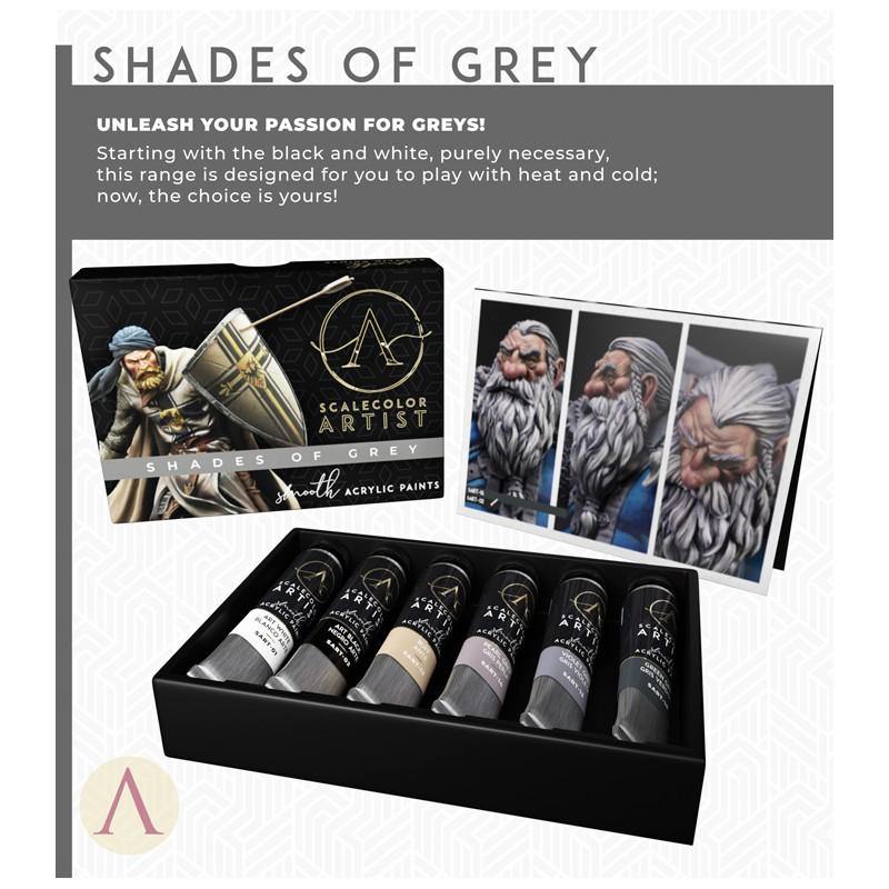 Scale75 Artists Shades of Grey Paint Set (6 Paints) - Hobby Heaven