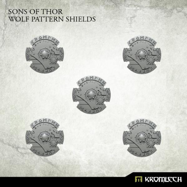 Kromlech Sons of Thor: Wolf Pattern Shields (5) KRCB209 - Hobby Heaven