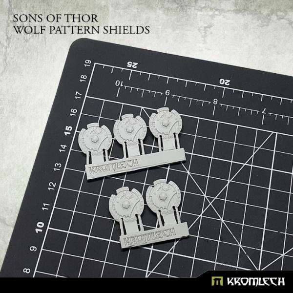 Kromlech Sons of Thor: Wolf Pattern Shields (5) KRCB209 - Hobby Heaven