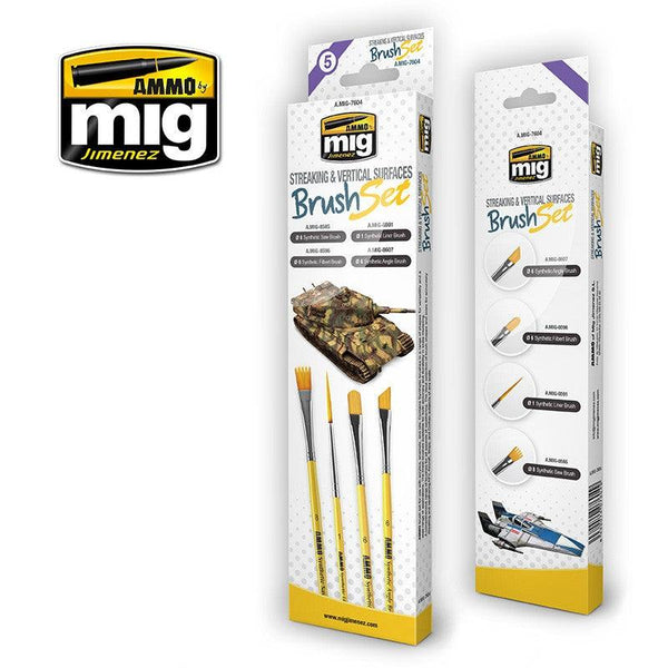 AMMO by MIG Streaking and Vertical Surfaces Brush Set MIG7604 - Hobby Heaven